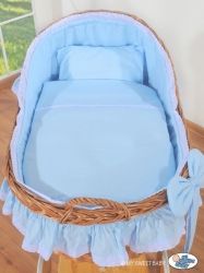 Koš proutěný přírodní - CARINA s modrou výbavou - My Sweet Baby - obrázek 2
