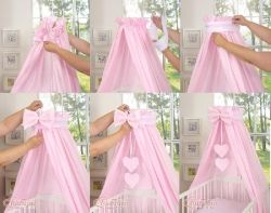 Nebesa nad postýlku bavlněná - SRDÍČKA meruňková - obrázek 2