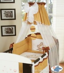 Nebesa nad postýlku šifonová - MÉĎA BARNABÁŠ bílá s hnědou - obrázek 1