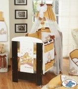 Nebesa nad postýlku šifonová - MÉĎA BARNABÁŠ bílá s hnědou - obrázek 2