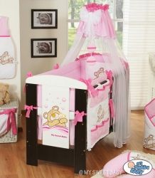 Nebesa nad postýlku šifonová - MÉĎA BARNABÁŠ bílá s růžovou - obrázek 2