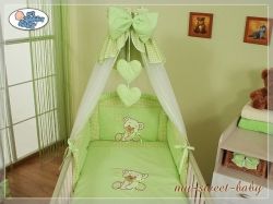 Moskytiéra nad postýlku šifonová - MÉĎA S MAŠLÍ zelená - obrázek 2