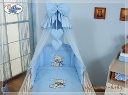 Moskytiéra nad postýlku šifonová - MÉĎA S MAŠLÍ modrá - obrázek 2