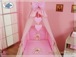 Moskytiéra nad postýlku šifonová - MÉĎA S MAŠLÍ růžová - obrázek 2