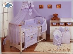 Moskytiéra nad postýlku šifonová - MÉĎA S MAŠLÍ fialová - obrázek 1