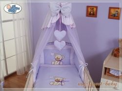 Moskytiéra nad postýlku šifonová - MÉĎA S MAŠLÍ fialová - obrázek 2