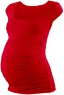 Těhotenské tričko - mini rukáv - JOHANKA - červené velikost S/M - obrázek 1