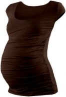Těhotenské tričko - mini rukáv - JOHANKA - tmavě hnědé velikost S/M - obrázek 1