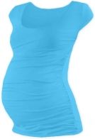 Těhotenské tričko - mini rukáv - JOHANKA - tyrkysové velikost S/M - obrázek 1