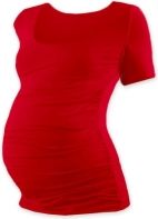 Těhotenské tričko krátký rukáv - JOHANKA - červená  velikost L/XL - obrázek 1