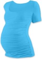 Těhotenské tričko krátký rukáv - JOHANKA - tyrkysové  velikost S/M - obrázek 1