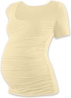 Těhotenské tričko krátký rukáv - JOHANKA - cappuccino velikost S/M - obrázek 1