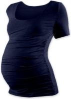 Těhotenské tričko krátký rukáv - JOHANKA - tmavě modré velikost S/M - obrázek 1