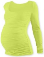 Těhotenské tričko dlouhý rukáv - JOHANKA - světle zelené velikost S/M - obrázek 1