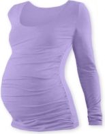 Těhotenské tričko dlouhý rukáv - JOHANKA - šeříkové velikost S/M - obrázek 1