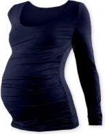 Těhotenské tričko dlouhý rukáv - JOHANKA - tmavě modré  velikost S/M - obrázek 1