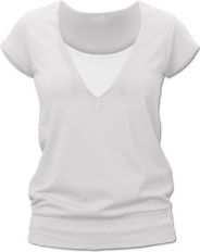 Těhotenské i kojící tričko krátký rukáv - JULIE smetanové velikost S/M - obrázek 1