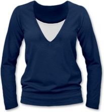 Těhotenské i kojící tričko - dlouhý rukáv - JULIE jeans velikost L/XL - obrázek 1