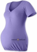 Těhotenská tunika krátký rukáv - TINA šeříková velikost L/XL - obrázek 1