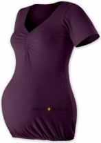 Těhotenská tunika krátký rukáv - TINA švestková velikost L/XL - obrázek 1