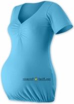 Těhotenská tunika krátký rukáv - TINA tyrkysová velikost S/M - obrázek 1