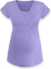 Těhotenská i kojící tunika - krátký rukáv - ANIČKA šeříková velikost L/XL - obrázek 1