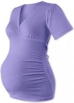 Těhotenské tričko - krátký rukáv - VERONA šeříkové velikost S/M - obrázek 1