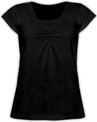 Těhotenské a kojící tričko - krátký rukáv - KARIN - černé velikost L/XL - obrázek 1
