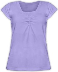 Těhotenské a kojící tričko - krátký rukáv - KARIN - šeříkové velikost S/M - obrázek 1