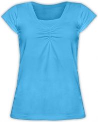 Těhotenské a kojící tričko - krátký rukáv - KARIN - tyrkysové velikost S/M - obrázek 1