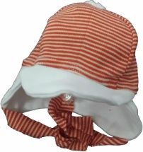 Čepice kojenecká bavlna - PROUŽKY bílo-červené - vel.56 - obrázek 1