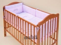 Souprava do postýlky 14-díl FILIP růžová s děleným mantinelem - 135x100 cm  SCARLETT - obrázek 1