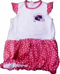 Šaty dětské bavlna - SHOPPING růžové puntíky - vel.92 - obrázek 1