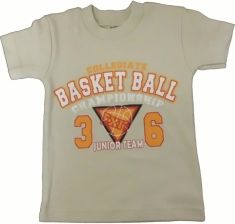 Tričko dětské krátký rukáv - BASLETBALL béžové - vel.74 - obrázek 1