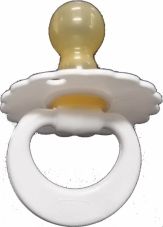 Dudlík - šidítko kaučukový kulatý - KOPRETINA bílý - 0-6měs. - obrázek 1