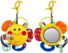 Hračka plyšová na kočár - SLUNÍČKO SE ZRCÁTKEM - BabyMix - obrázek 1