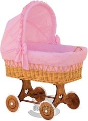 Koš proutěný pro miminko s boudičkou a výbavou - MÉĎA růžový - Scarlett - obrázek 1