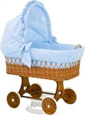 Koš proutěný pro miminko s boudičkou a výbavou - MÉĎA modrý - Scarlett - obrázek 1