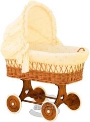 Koš proutěný pro miminko s boudičkou a výbavou - MÉĎA smetanový - Scarlett - obrázek 1