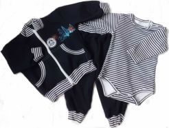 Souprava kojenecká bavlna 3-dílná - OCEAN tmavě modrá - vel.86 - obrázek 1