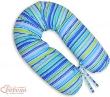 Kojící polštář Longer - PROUŽKY modro-tyrkysové - Bobono - obrázek 1