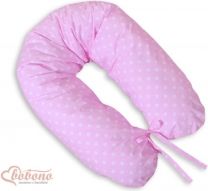 Kojící polštář Longer - TEČKY bílé na růžovém - Bobono - obrázek 1