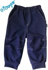Kalhoty kojenecké bavlna teplé - NICOL tmavě modré - vel.80 - obrázek 1
