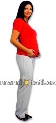 Tepláky těhotenské - NELLYS šedý melír velikost S - obrázek 1