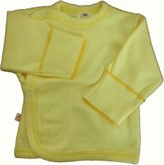 Košilka kojenecká bavlna - S RUKAVIČKOU žlutá - vel.68 - obrázek 1