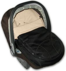 Fusak do autosedačky - ŠUSŤÁKOVÝ černý s béžovou - IvemaBaby - obrázek 1