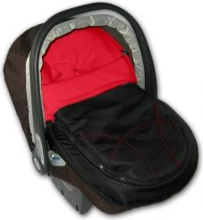 Fusak do autosedačky - ŠUSŤÁKOVÝ černý s červenou - IvemaBaby - obrázek 1