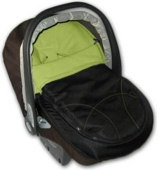 Fusak do autosedačky - ŠUSŤÁKOVÝ černý se zelenou - IvemaBaby - obrázek 1