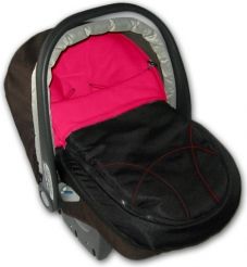 Fusak do autosedačky - ŠUSŤÁKOVÝ černý s malinovou - IvemaBaby - obrázek 1
