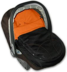 Fusak do autosedačky - ŠUSŤÁKOVÝ černý s oranžovou - IvemaBaby - obrázek 1